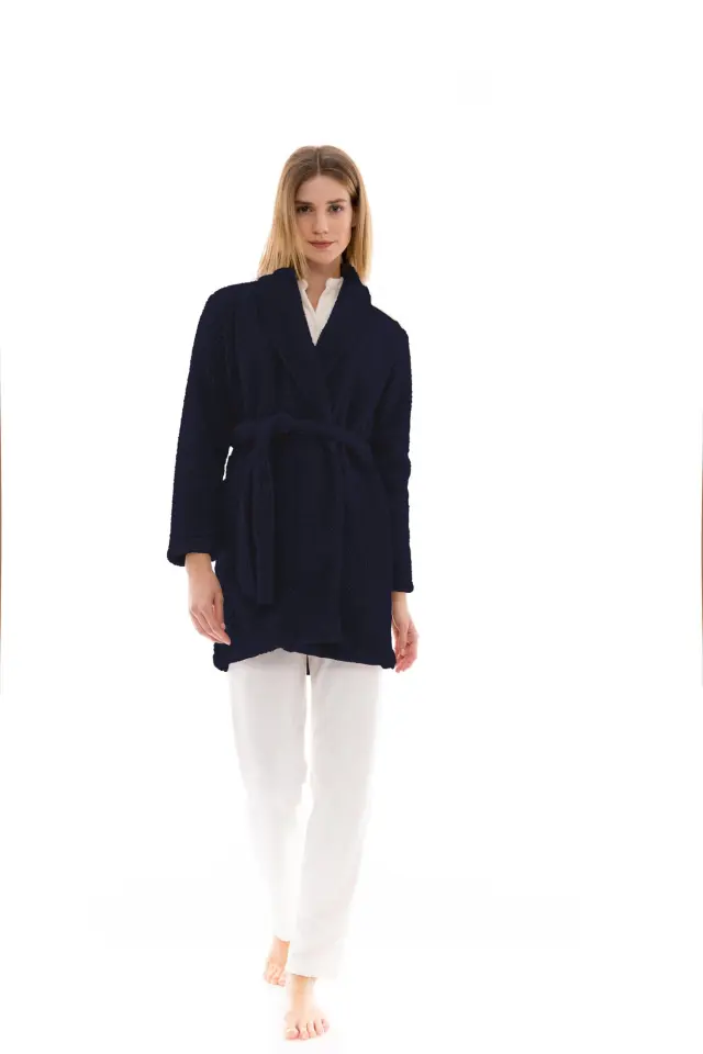 W1479 - Yacht Blue - ROBE FLEECE FLUFFY - S