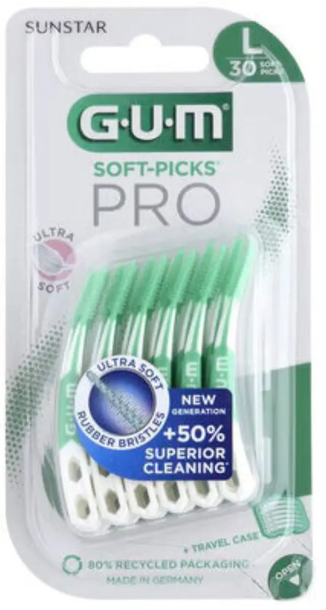 GUM Soft Picks Pro Large Μεσοδόντιες Οδοντογλυφίδες Large Πράσινες 30τμχ