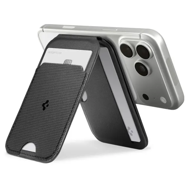 SPIGEN S314-2 SLIM FOLD TRIPOD MAGSAFE UNIVERSAL MAGNETIC CARD HOLDER BLACK 2