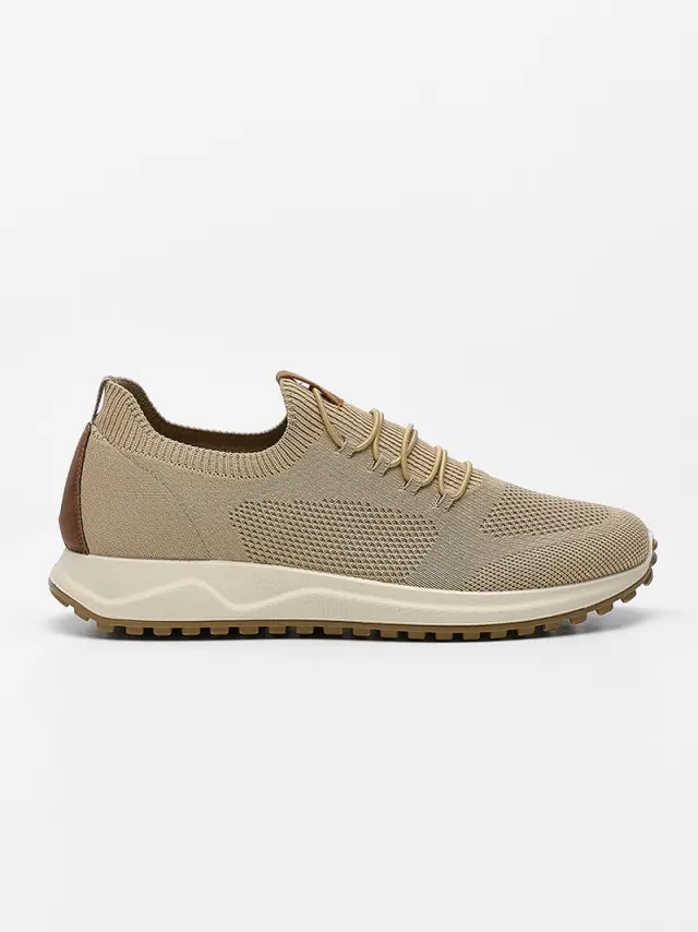 Imac Sneakers Ανδρικό ύφασμα/δέρμα Nubuck Μπεζ IMA/752690 BEIGE 2