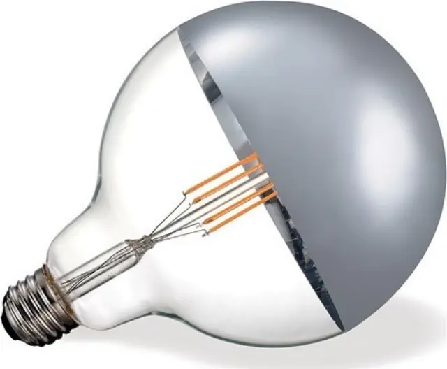VK Lighting VK/05108/D/E/ST/W Λάμπα LED 7W για Ντουί E27 και Σχήμα G125 Θερμό Λευκό Filament 650lm Dimmable 2