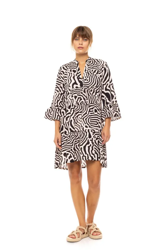 Beachwear Black Geo B592 Type Pink Label