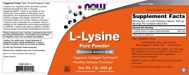 Now Foods L-Lysine Powder 2