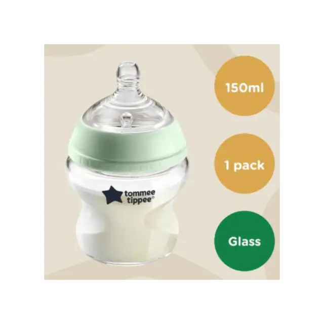 Tommee Tippee Γυάλινο Μπιμπερό Closer to nature μικρής ροής 150ml 0m+ 3