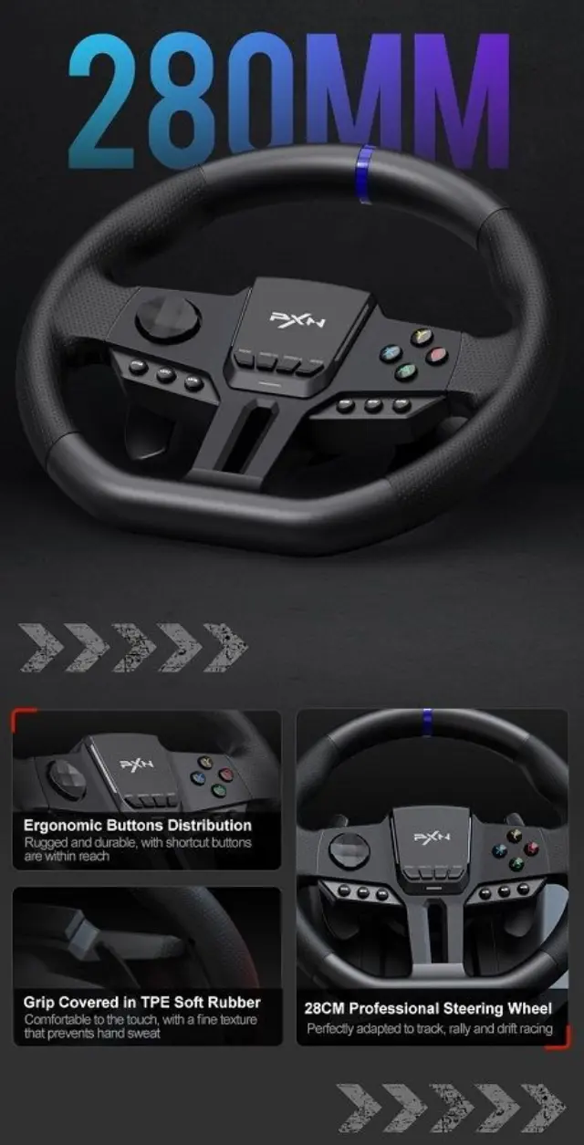 Σετ τιμονιέρα gaming με πετάλια - PXN-V900 - 900999 2