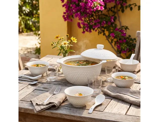 Σετ Σουπιέρα Home Deco Factory με κουτάλα, μπολ και χωρητικότητα - 9 τεμάχια KA0279