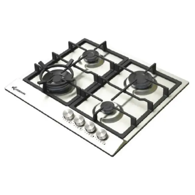 Klugmann 604.5XD, Εστία Κουζινας Αερίου INOX , 4 Εστίες , 58,5Χ50Χ3 cm ITALY