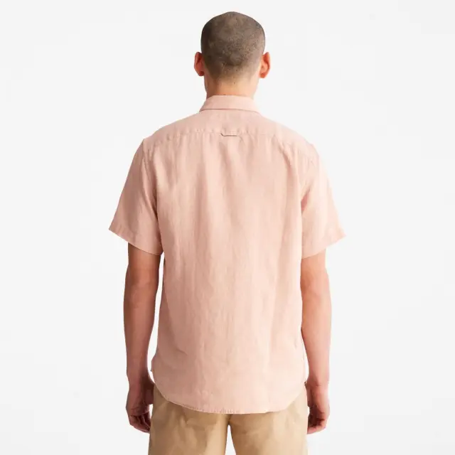 TIMBERLAND SS LINEN SHIRT ΠΟΥΚΑΜΙΣΟ ΑΝΔΡΙΚΟ - 662 CORAL 3