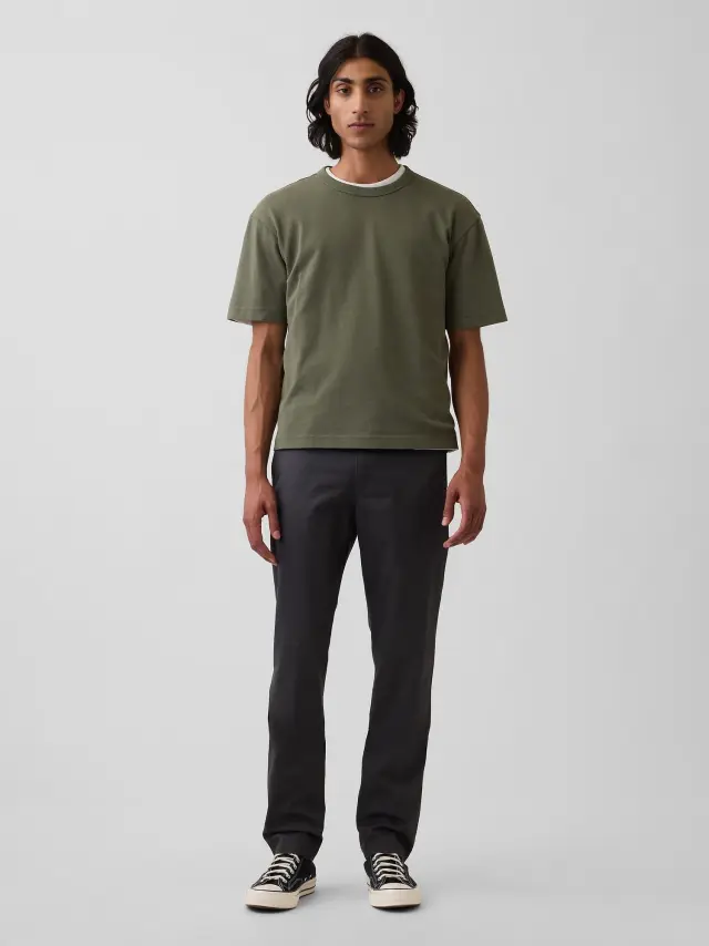 Μαύρο Modern Khakis Σε Γραμμή Slim Fit με GapFlex Soft black