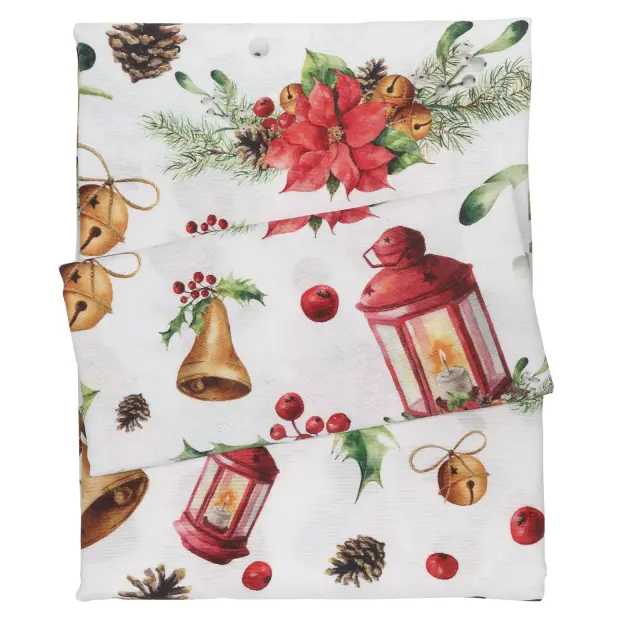 Τραπεζομάντηλο 140x180 Christmas Das Home 0624 Red-Beige-Gold 60% Βαμβάκι-40% Πολυέστερ
