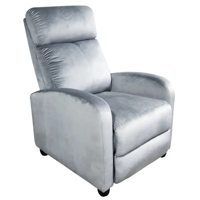 Πολυθρόνα Relax DIANELLA Γκρι Βελούδο 77x90x99cm