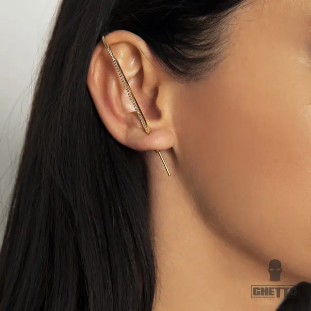 Ghetto Hook Stud Earrings Crystal Wrap 1pcs