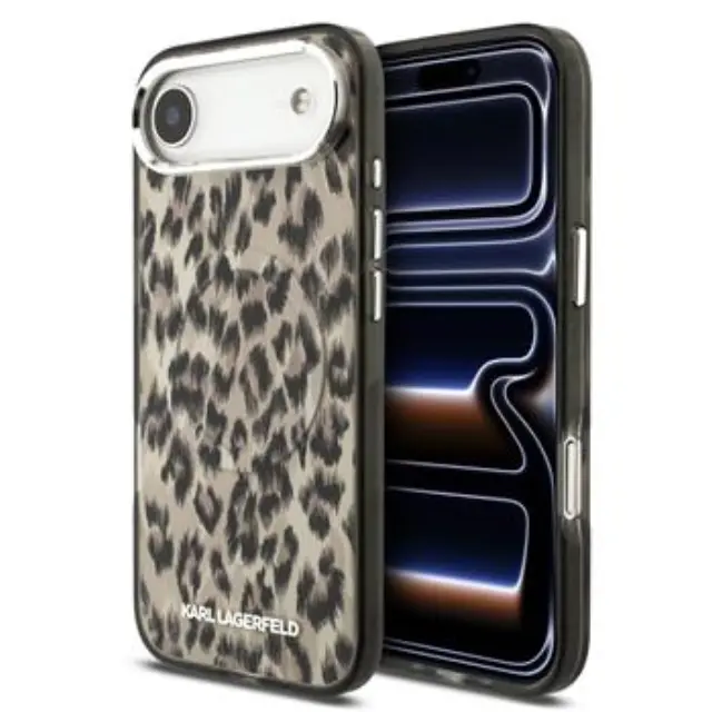 Karl Lagerfeld IML Leopard MagSafe Case for iPhone Air Brown
