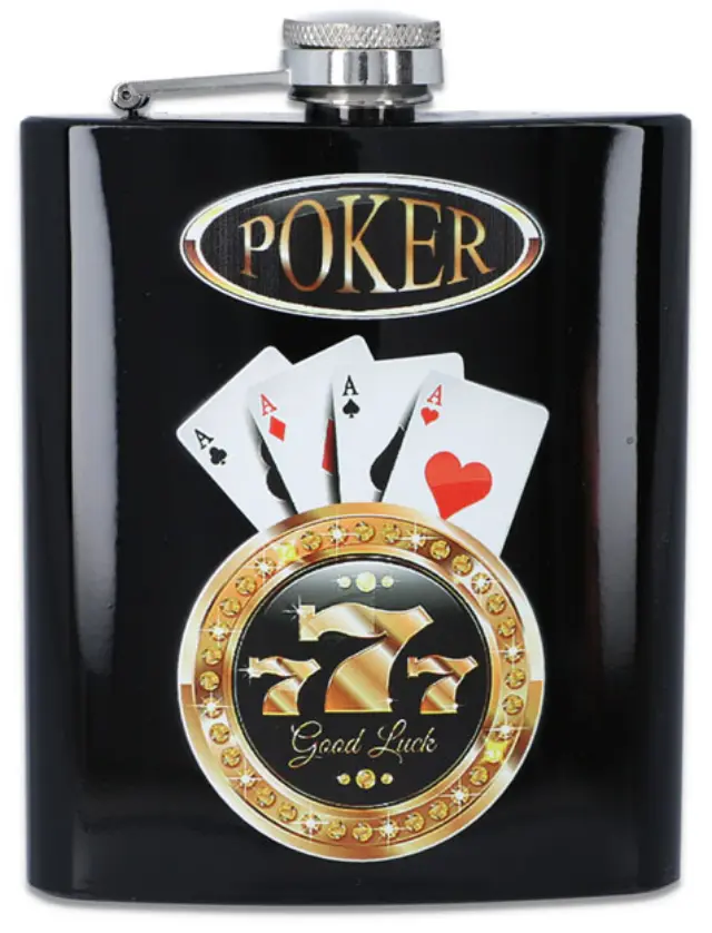 Hip Flask Φλασκί Ποτού All Black Poker 777 (F4012) - 210ml