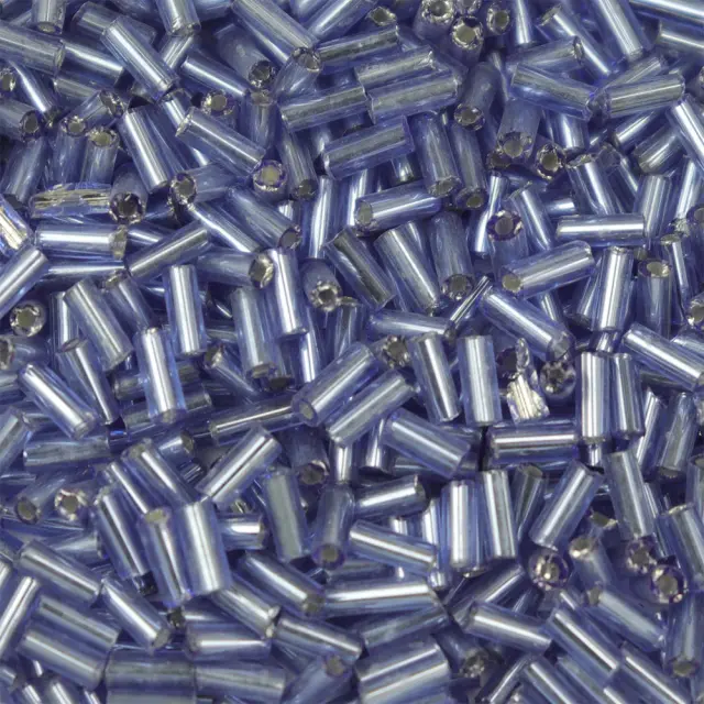 Χάντρα Glass Bugles Silver Lined Cornflower Blue 5mm - 25gr