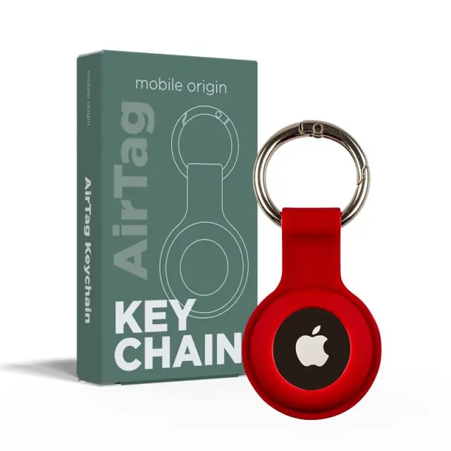 Mobile Origin Airtag KeyChain, red