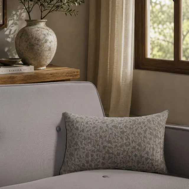 Μαξιλαροθήκη Pearland 15 Sage Taupe TEORAN 50x50cm με γέμιση 2