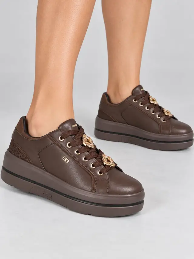 Donna Serena Sneakers Γυναικείο δέρμα Καφέ DSE/186333 TDM - 36 2
