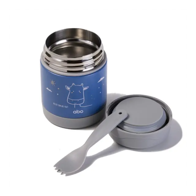 ΑΒΟ Θερμος Φαγητου 300Ml Με Κουταλοπιρουνο Hello! Cow Are You? 2
