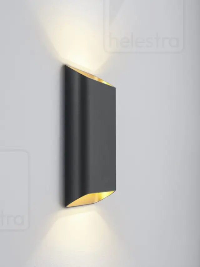 TOCO Φωτιστικό Τοίχου LED Μαύρο-Χρυσό IP54 12W 2700K Μαύρο Μαύρο/Χρυσό Χρυσό 3