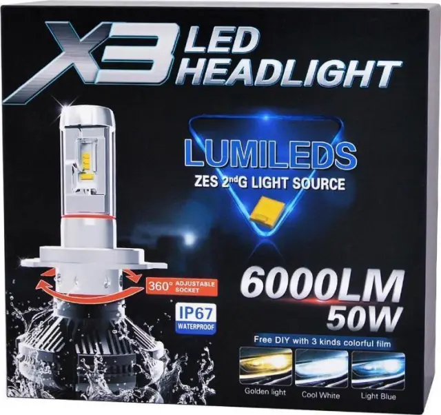 Autoline Λάμπες Αυτοκινήτου X3 H7 LED 6000K Ψυχρό Λευκό 9-32V 50W 2τμχ LE-0000157