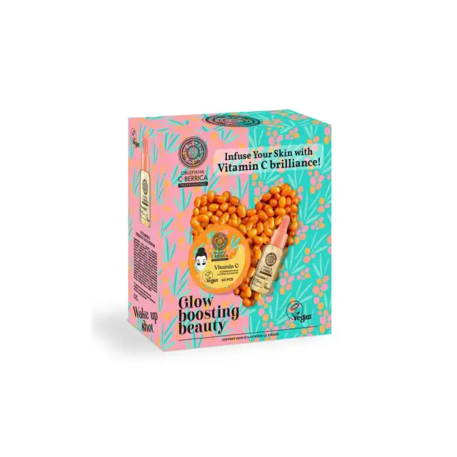 Natura Siberica Oblepikha C-Berrica Glow Boosting Beauty Set Energy Face Serum Ορός Προσώπου, 30ml & Express Glow Eye Patches, 60τεμ, 1σετ