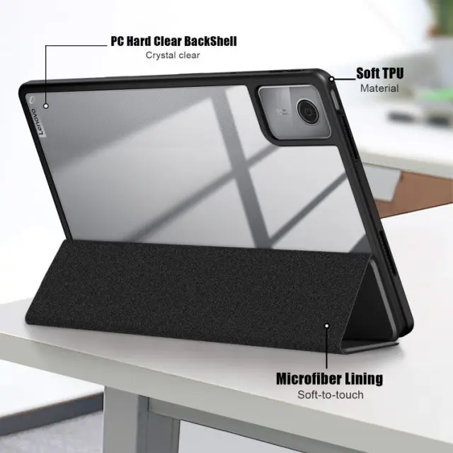 Acrylic Tri-Fold Smart Θήκη για Lenovo M11- Black OEM 3