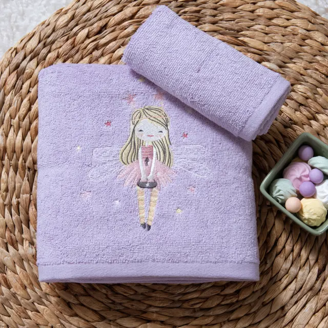 Πετσέτες Παιδικές Σετ 2τεμ. Fairy Tale Nef Nef Homeware, 100% ΒΑΜΒΑΚΙ - LAVENDER (041048) 2
