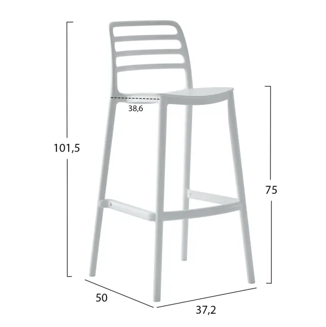 ΣΚΑΜΠΟ BAR ΠΟΛΥΠΡΟΠΥΛΕΝΙΟΥ FB96099.01 ΛΕΥΚΟ 37,2x50x101,5Υεκ. 2