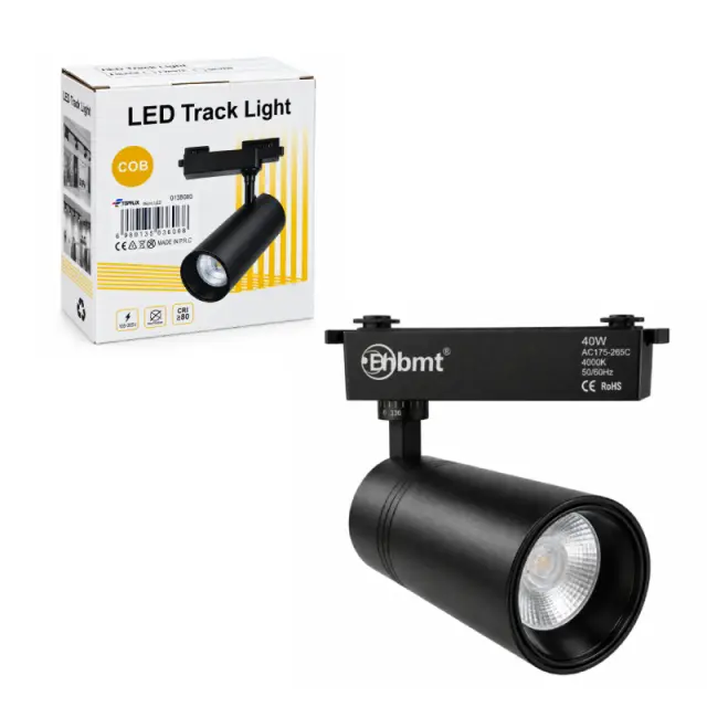 Ehbmt Σποτ Φωτιστικό Ράγας LED COB 40W 4000K Μαύρο - COB 40W 4000K Black LED Track Light 0138080