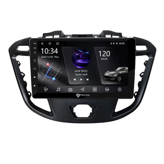 VenCore Οθόνη Multimedia Android 15 9" PX5S Octa-Core 2GB/32GB IPS με Πρόσοψη, CarPlay, Android Auto και Υποστήριξη Κάμερας 360° για Ford Transit Custom/Tourneo Custom 2013-2018 – Μαύρη (3236-10005-0680B) 2