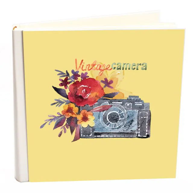 Άλμπουμ Δερματίνης συλλογής my album ,camera vintage Orange, άλμπουμ με ριζόχαρτο 35x35cm .Σε κουτί φύλαξης