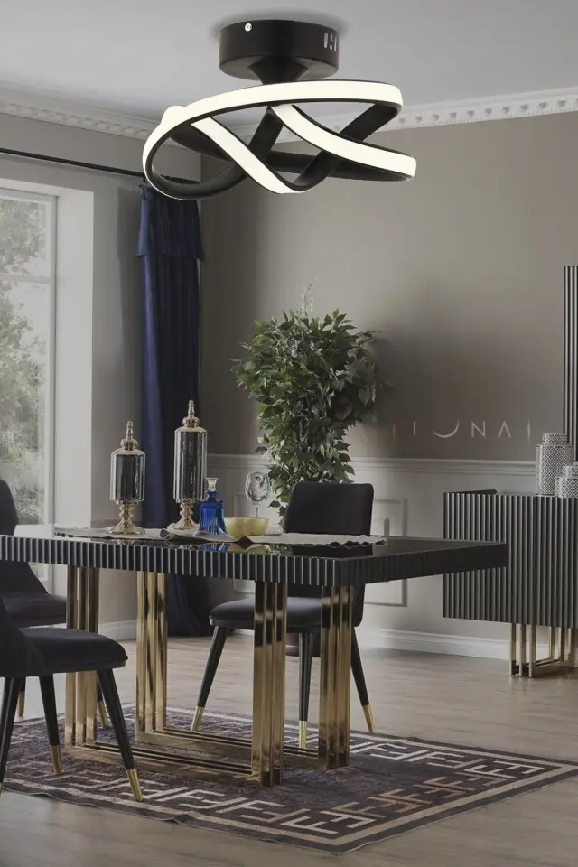 Stewehome Μοντέρνο μεταλλικό LED πλαφονιέ φωτιστικό για σαλόνι κουζίνα καθιστικό υπνοδωμάτιο Χρυσό 20x25x20 cm