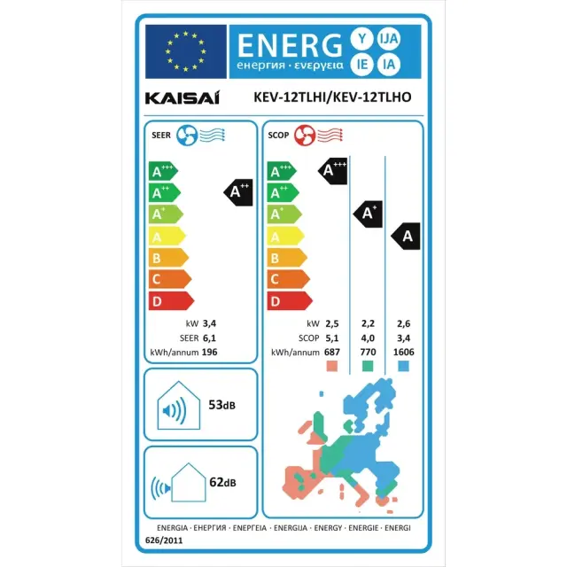 KAISAI EVO 12.000 BTU Κλιματιστικό Τοίχου Wi-Fi Inverter R32 3