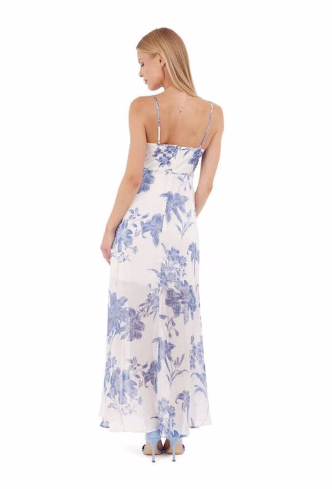Guess Φόρεμα Μπλε Floral Γαλάζιο - XS 2