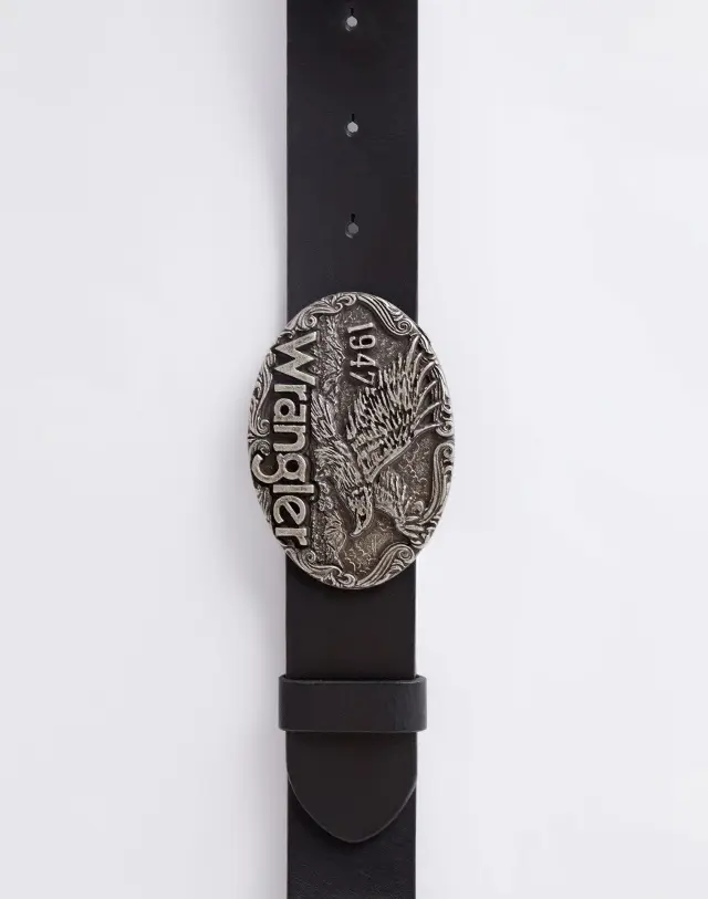 Wrangler W EAGLE W0E5U1100 Δερμάτινη Ζώνη - Black - 110 2