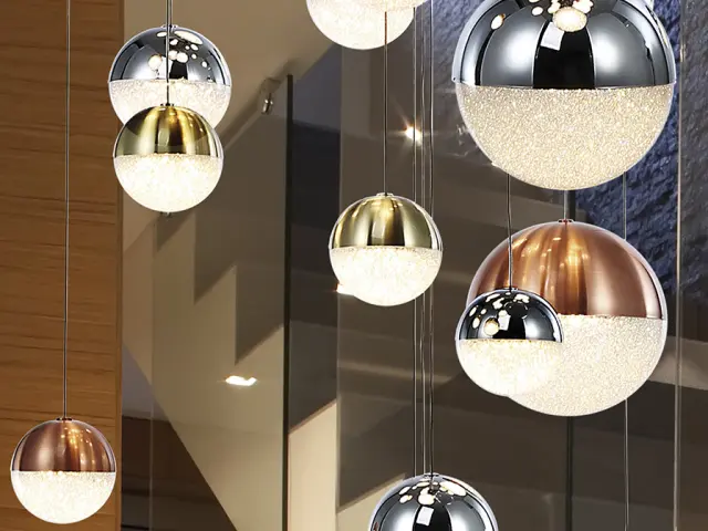 Sphere 793960B LED Κρεμαστό Φωτιστικό 27 Φώτων Ø80 Dimmable με Τηλεχειριστήριο & TUYA App | 3000K 10330lm Ορείχαλκος Χάλκινο Χρώμιο 2