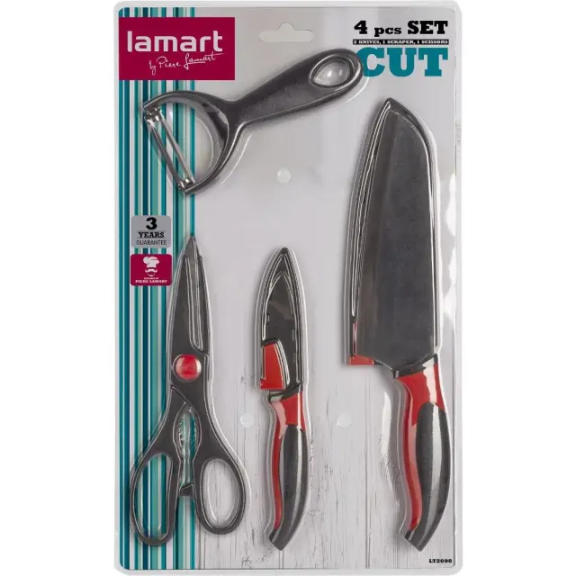 Σετ Μεταλλικών Εργαλείων Μαγειρικής 4τεμ. Lamart LT2098 Μαύρο