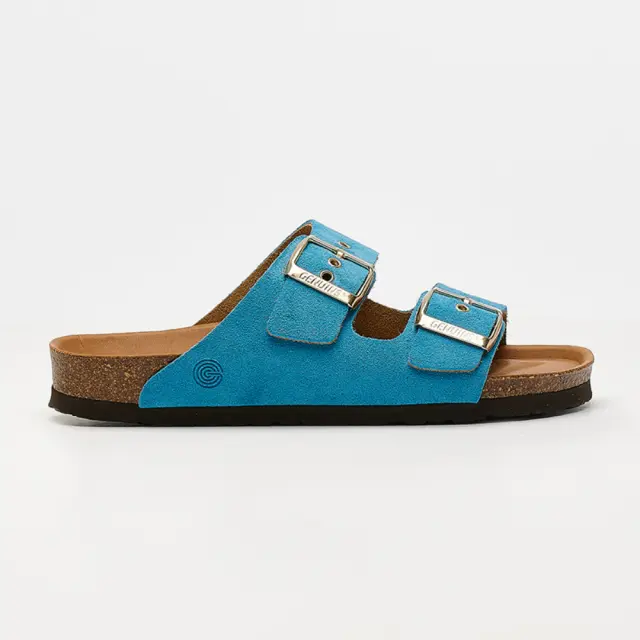 Genuins Παντόφλες Γυναικείο δέρμα Nubuck Μπλέ GEN/HAWAII SUEDE G106027 CARIBE
