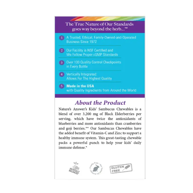 Nature's Answer Kids Sambucus Chewables 3
