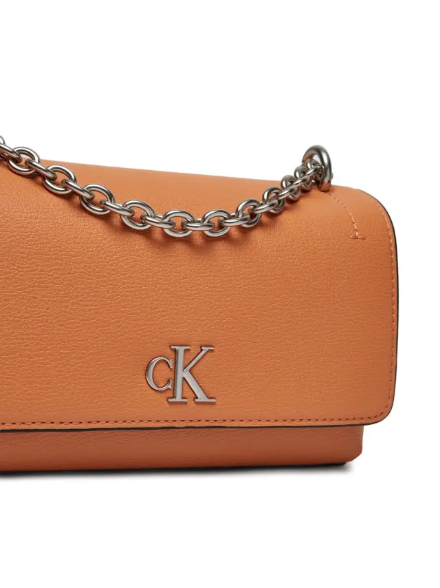Calvin Klein Γυναικεία Τσάντα Minimal Monogram Extra Wide Flap 21 Καφέ 3