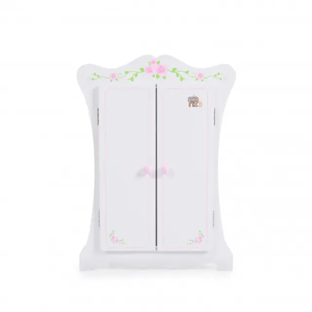 MONI TOYS - Wooden Wardrobe with 3 Hangers - 3800146222543 3