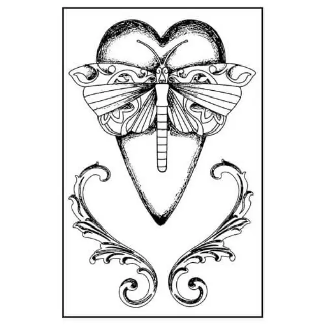 Σφραγίδα HD 7x11cm Heart Dragonfly, Stamperia