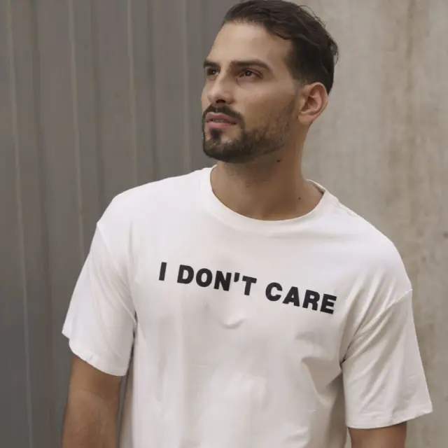 Ghetto White T-shirt Don t Care Hip Hop Streetwear 2