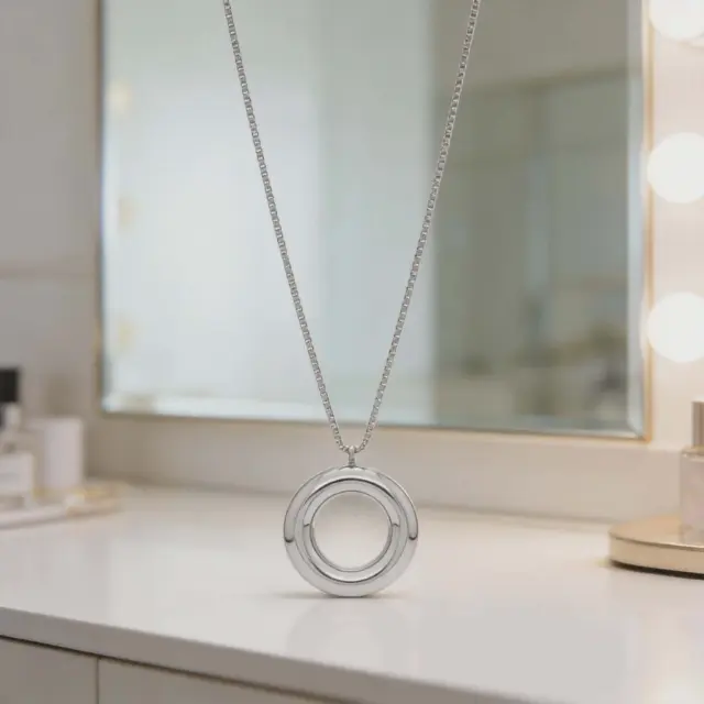 Silver Circle Pendant Necklace