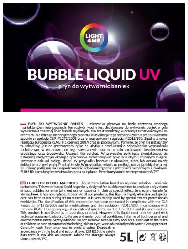 LIGHT4ME bubble liquid UV effect 5L 2