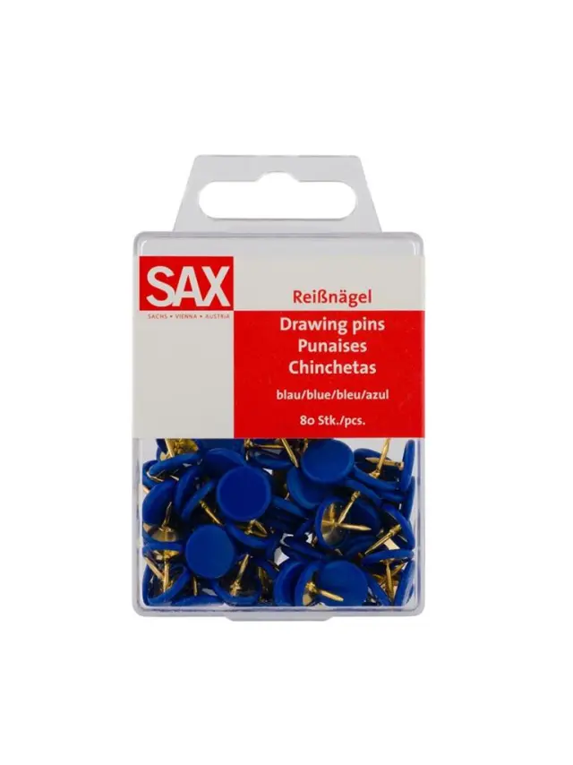 Sax Πινέζες Σε Μπλε Χρώμα 80 Τεμαχίων/ 9014400179731 (Sax)