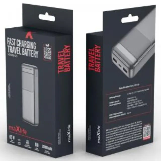 Φορτιστής Ανάγκης Maxlife MXPB-09 65W 20000mAh PD QC Μαύρο N71875 2