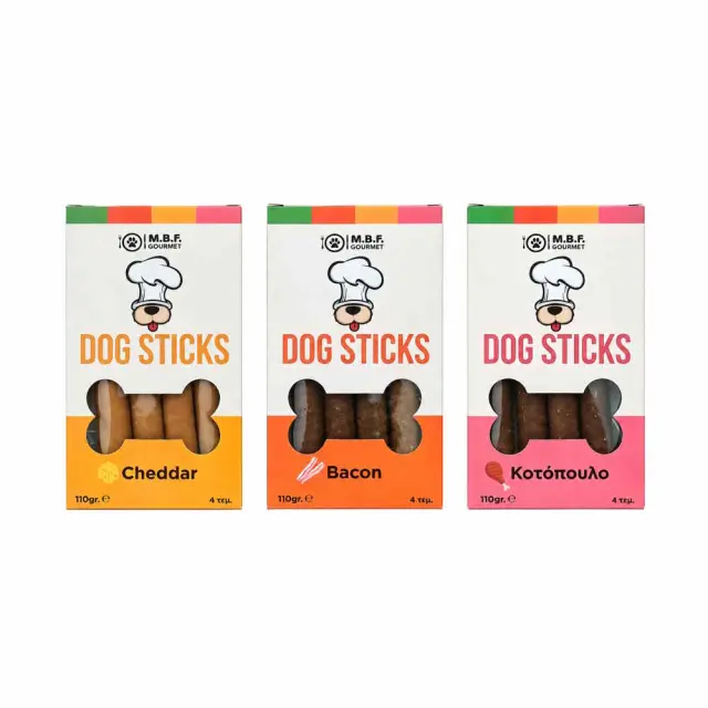 M.B.F Gourmet Dog Sticks Cheddar (4τμχ) 110gr Μονόχρωμο 2