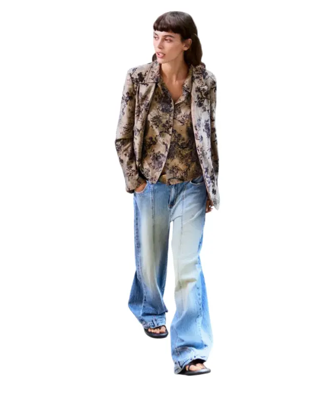 Desigual - Γυναικείο Σακάκι Μπλέιζερ Ame Cherrie 26WWEW45-2044 Καφέ/Πολύχρωμο 2